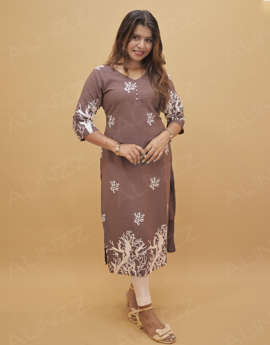 Women's Slitted Kurti with Embroidery design – R484