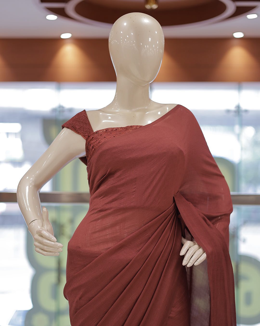 Diwali Special Vichitra Plain Saree with Embroidery Blouse -D17