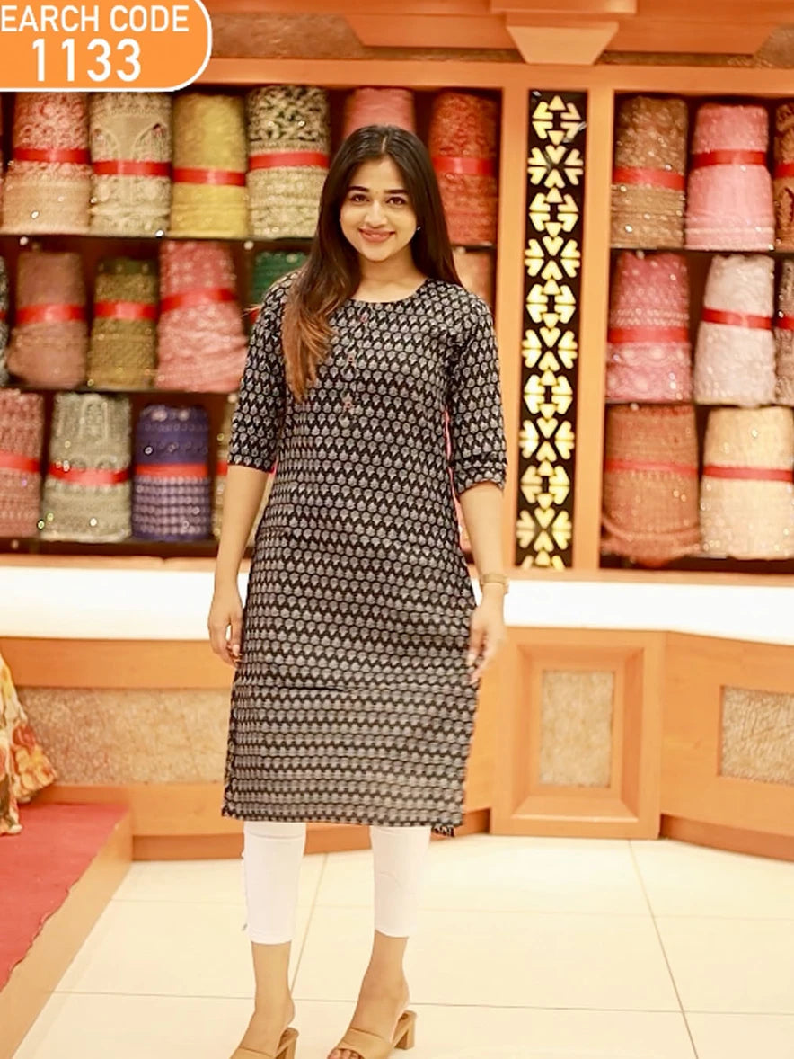 Women's Motif Print Kurti - 1133
