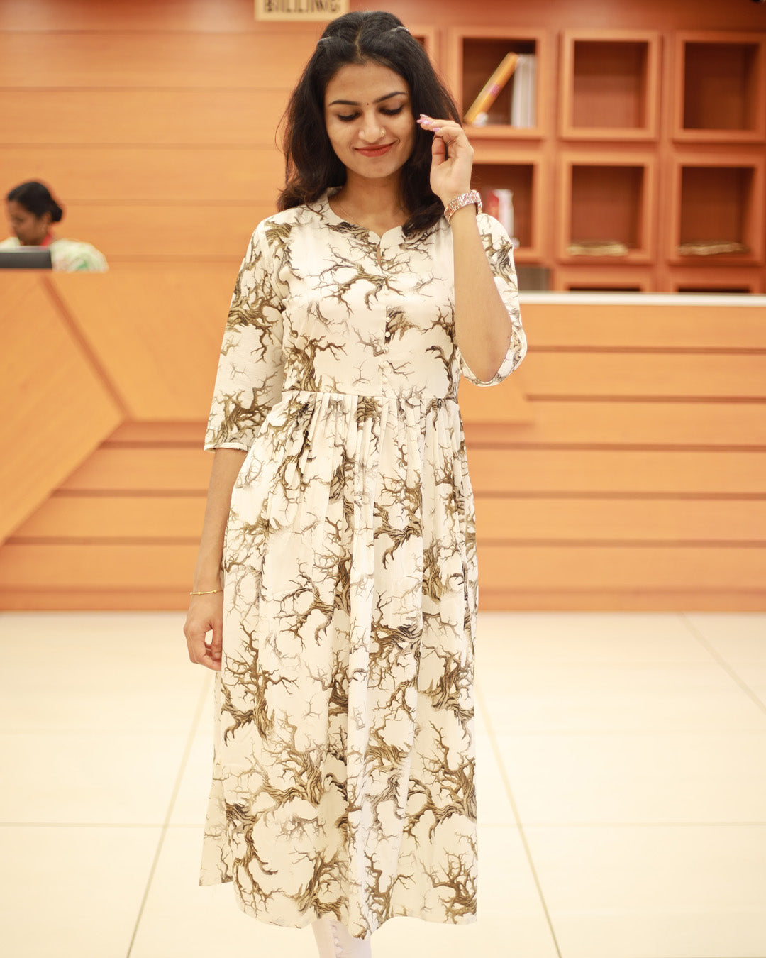 Women's Crushed Printed Kurti - 1201