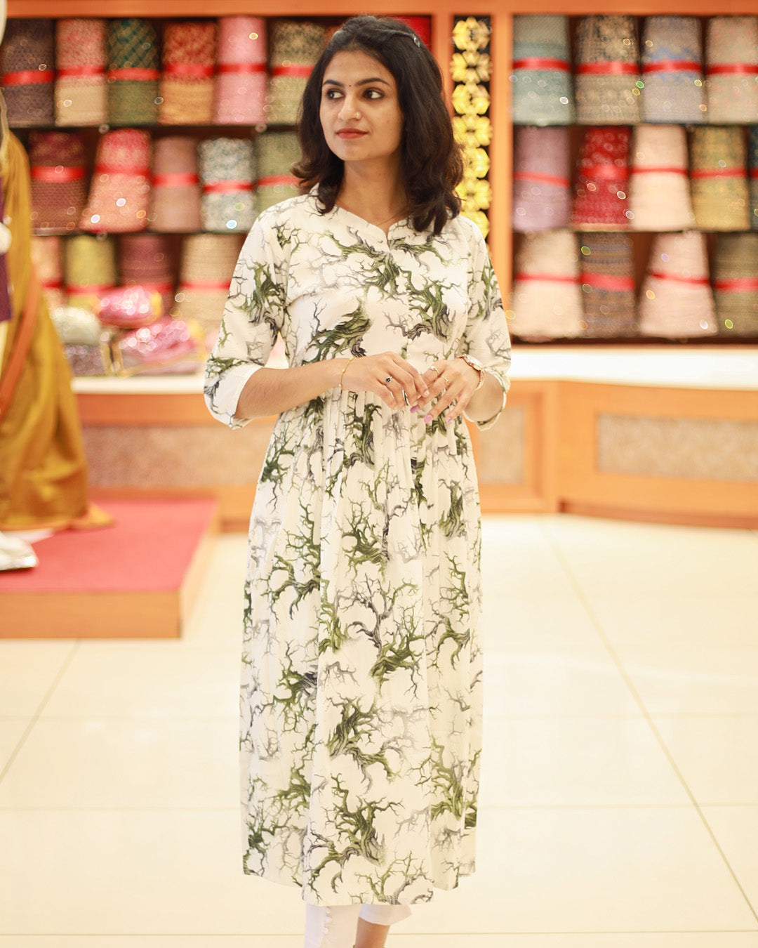 Women's Crushed Printed Kurti - 1201