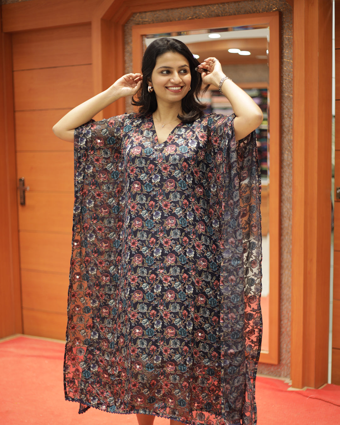 Women's Floral Caftan Kurthi - 1299