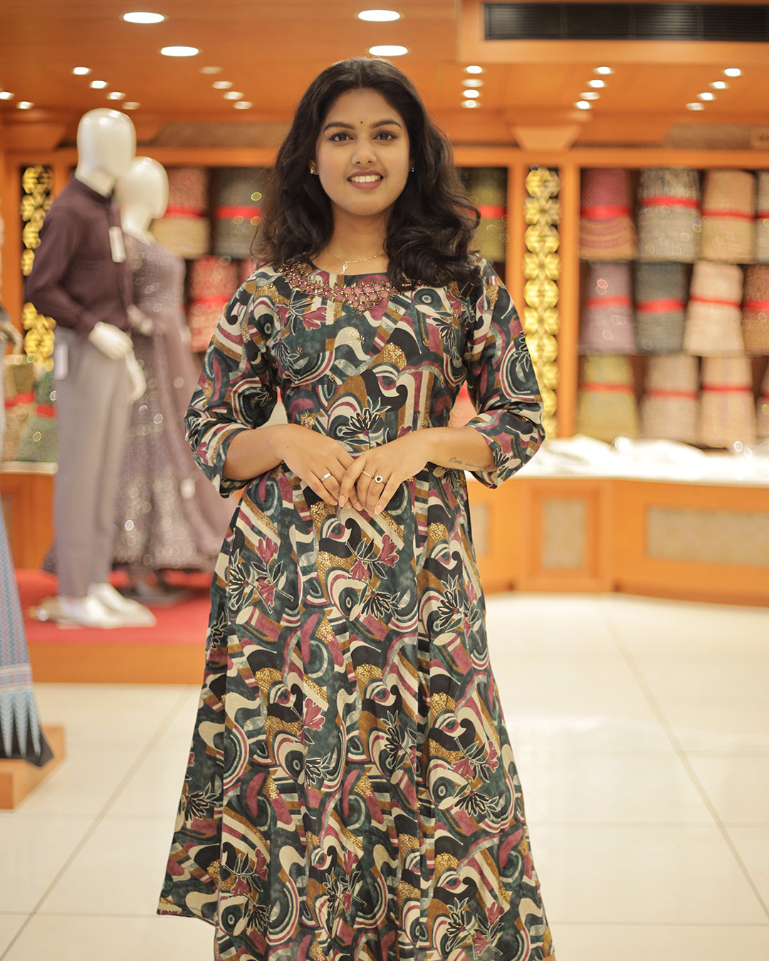 Women's Printed Frock- 1327