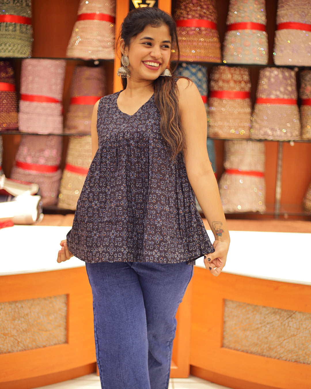 Women's Shot Kurthi- 1348