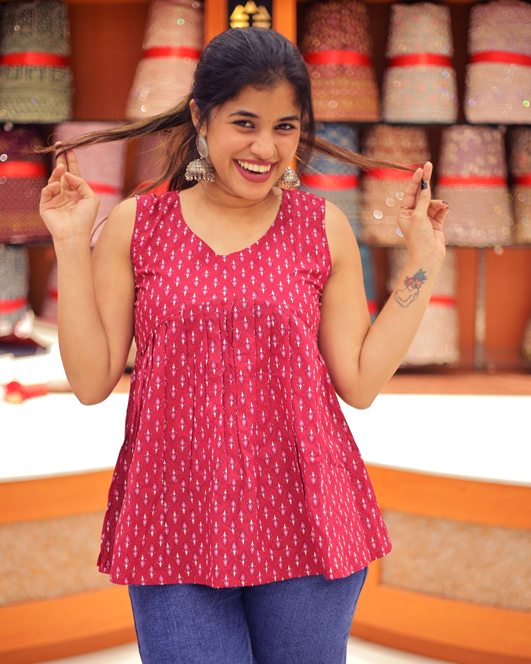Women's Shot Kurthi- 1348