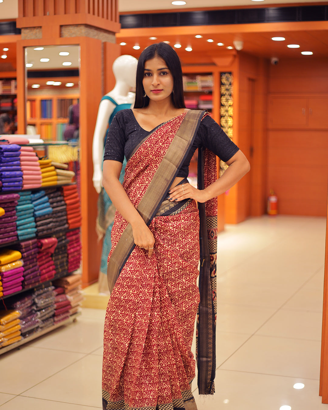 Ajrak Printed Sarees - 1373