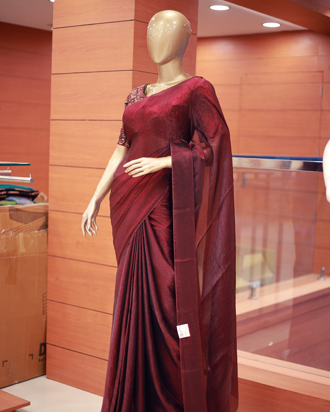 Velvet Organza Saree - 1388