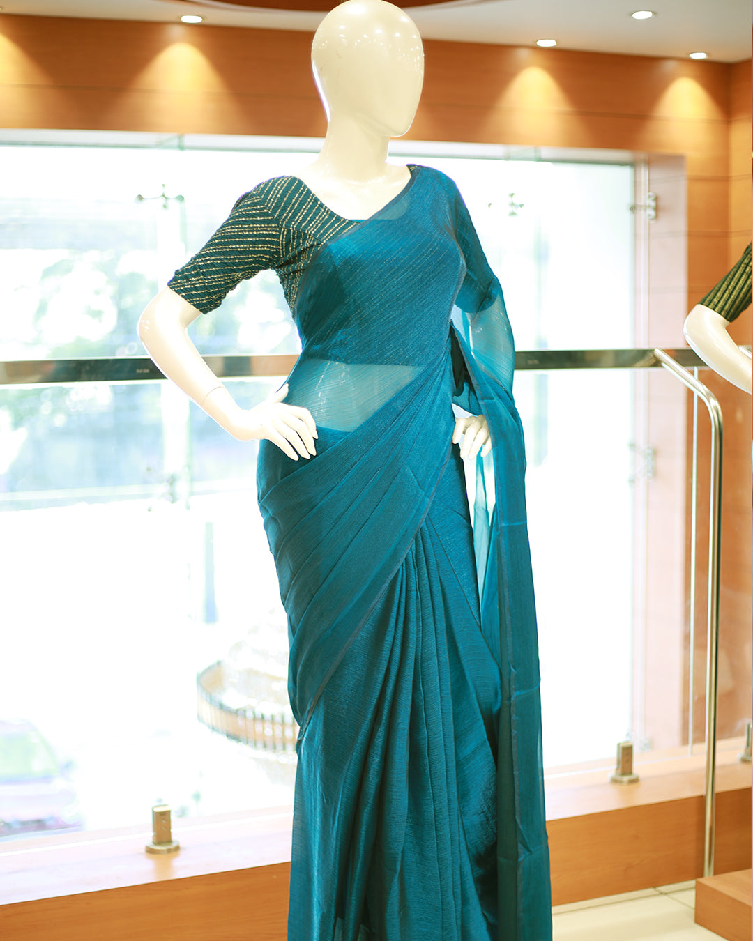 Velvet Organza Saree - 1388