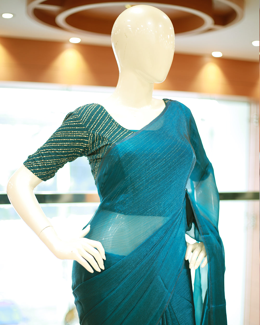 Velvet Organza Saree - 1388