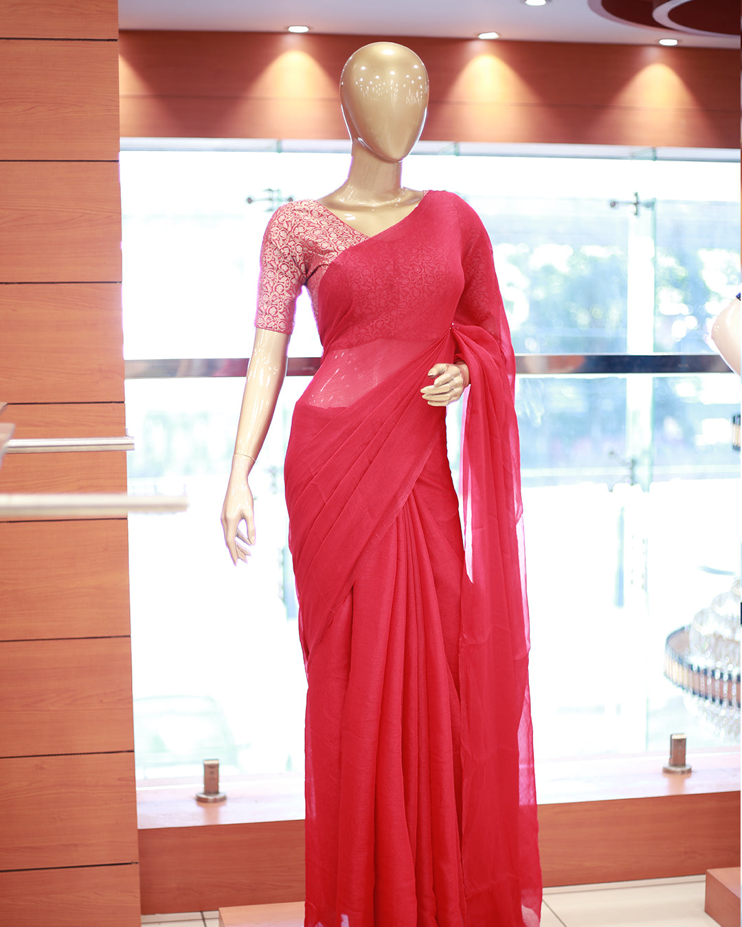 Velvet Organza Saree - 1388