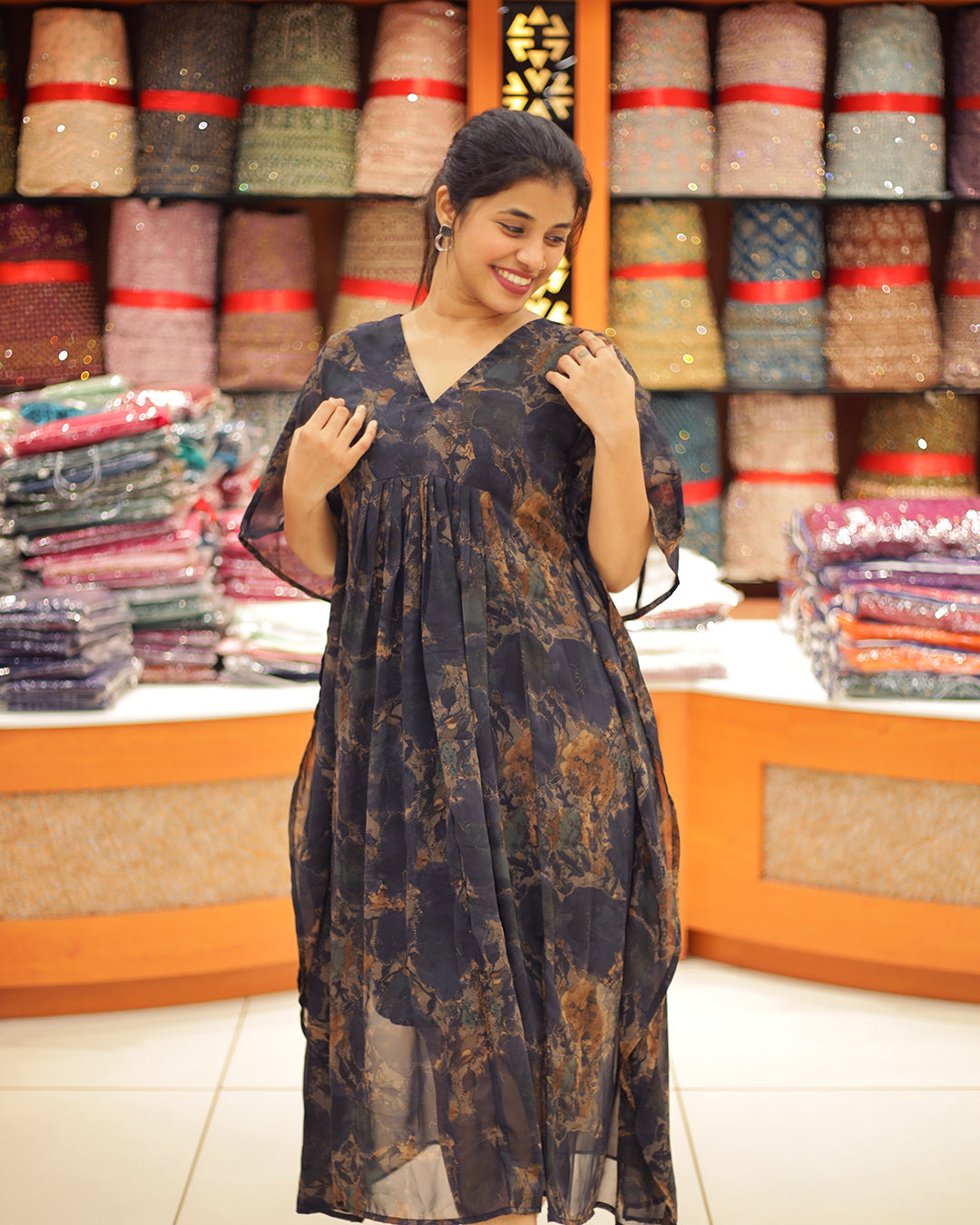 Women's Printed Caftan Kurti - 1362