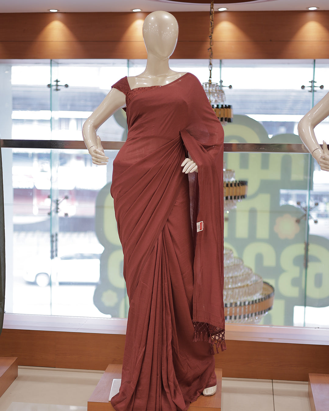 Diwali Special Vichitra Plain Saree with Embroidery Blouse -D17