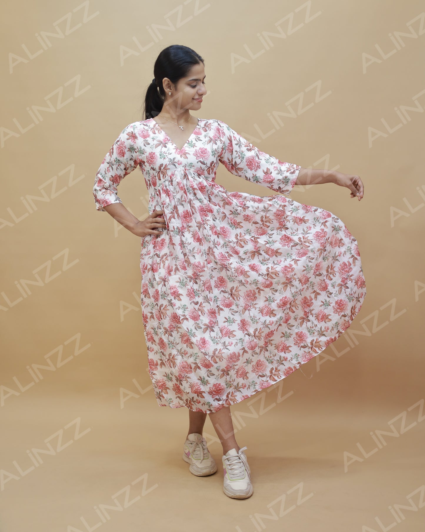 Necotta Fabric Floral Print Aliya Cut Kurti – R601