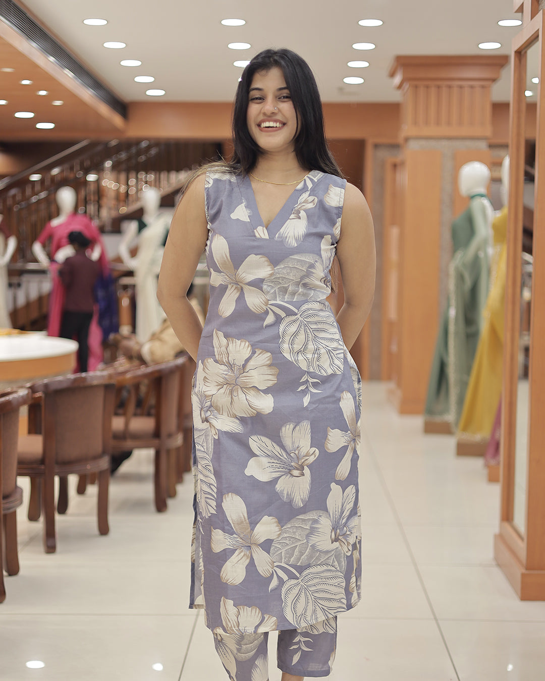 Women's Co-Ord Set V Neck -G395