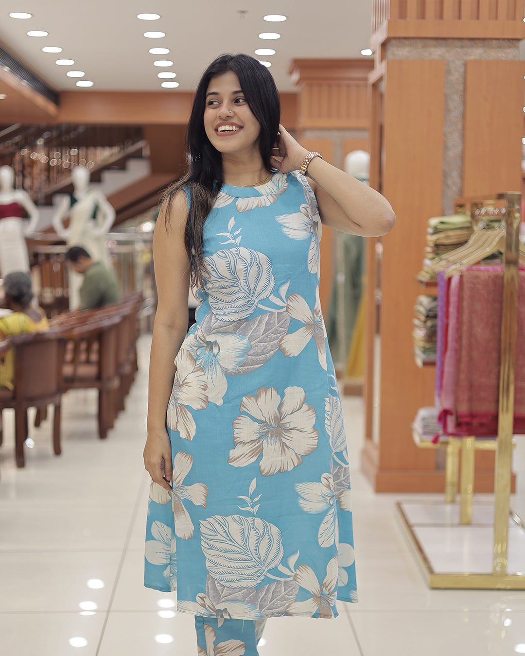 Sleeveless Floral Print Coordset for Women -