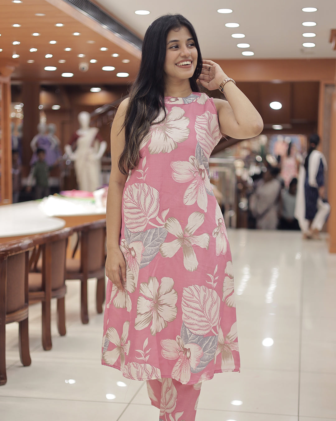 Sleeveless Floral Print Coordset for Women -