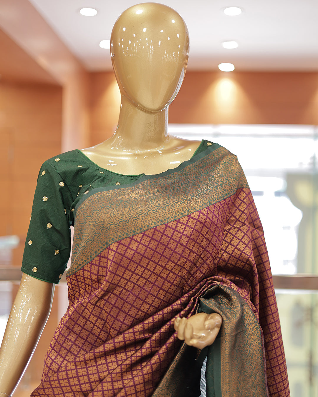 Womens Semi SIlks Brocade Saree -G355