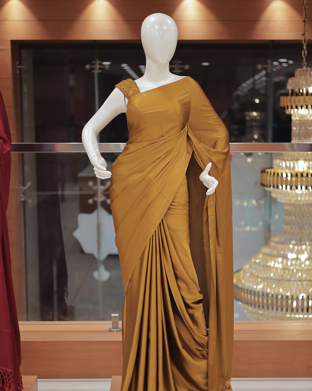 Diwali Special Plain Saree with Tone to tone Embroidery Blouse -D15