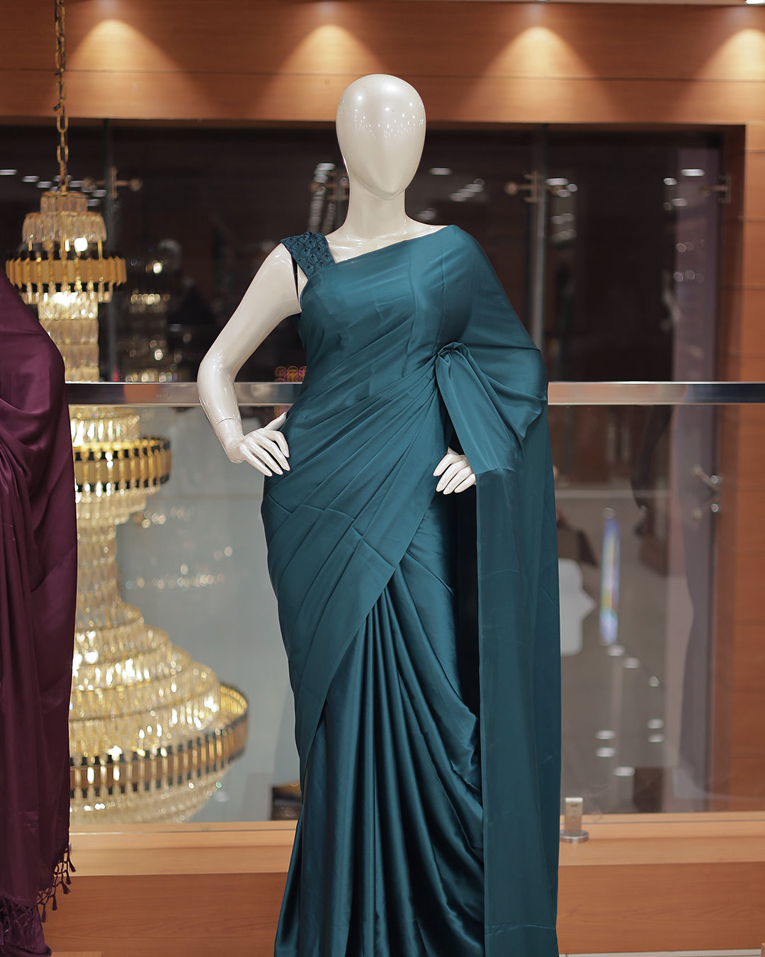 Diwali Special Plain Saree with Tone to tone Embroidery Blouse -D15