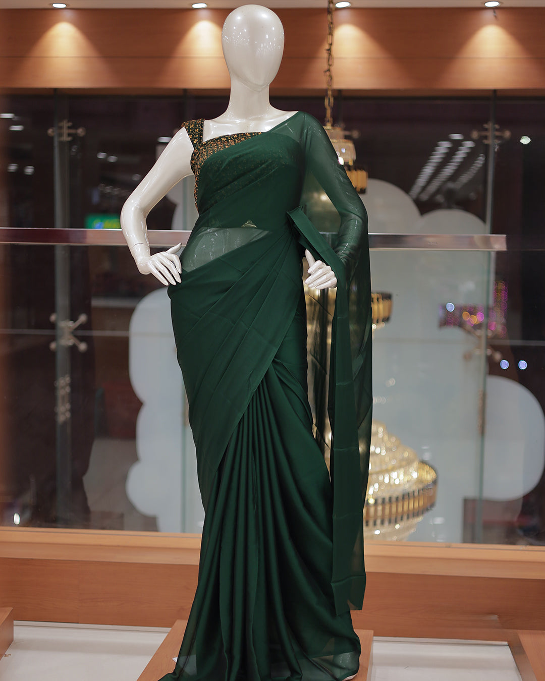 Diwali Special Blackberry Silk Plain Saree with Tone to tone Embroidery Blouse -D18