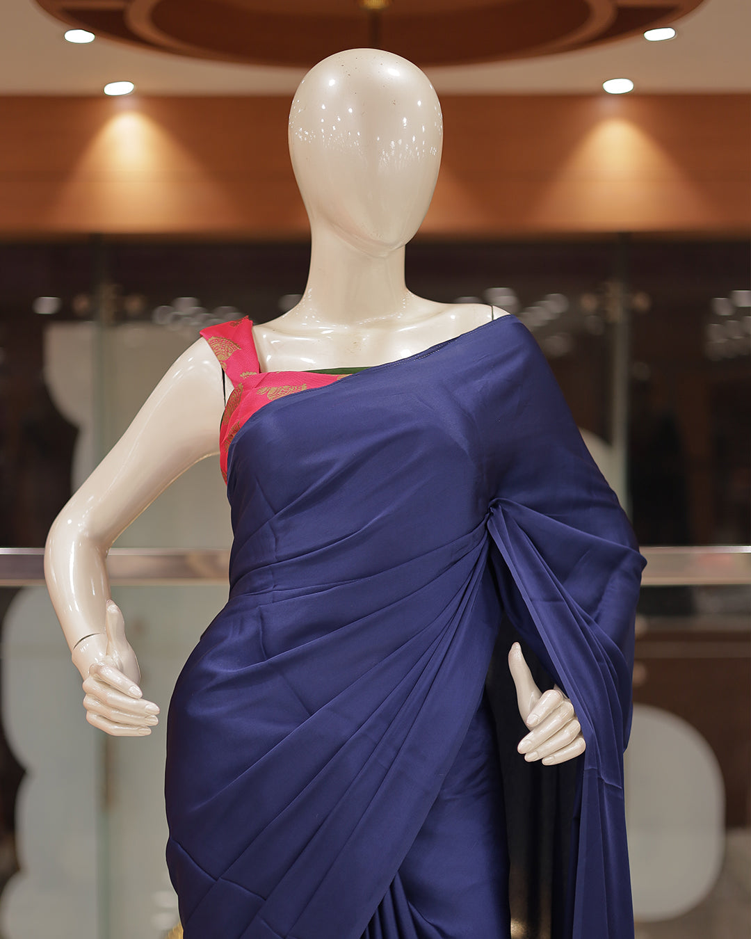 Diwali Special Blackberry Silk Plain Saree with Tone to tone Embroidery Blouse -D20(D)
