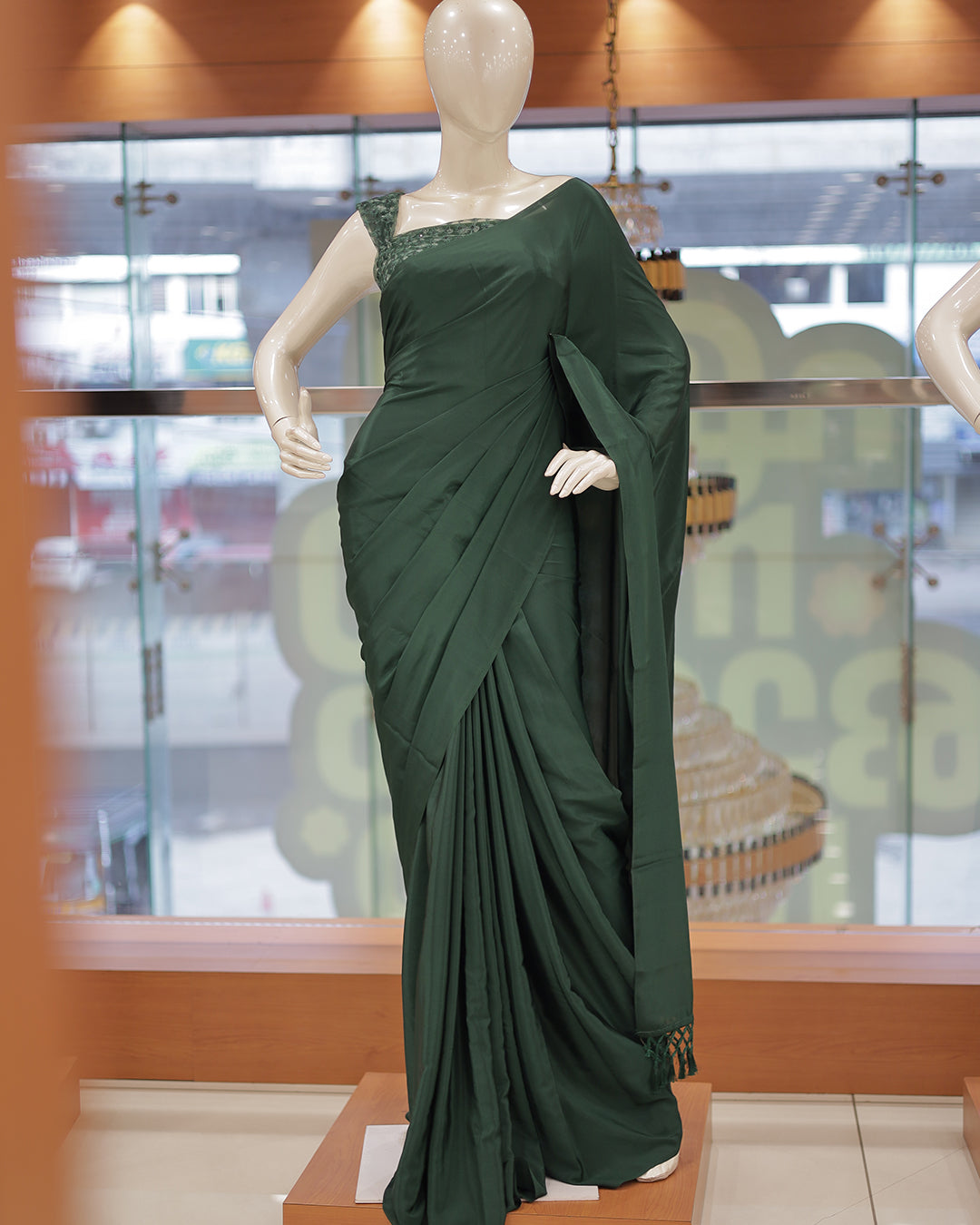 Diwali Special Blackberry Silk Plain Saree with Tone to tone Embroidery Blouse -D21