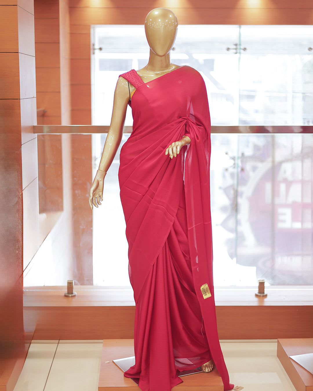 Diwali Special Blackberry Silk Plain Saree with Tone to tone Embroidery Blouse -D24