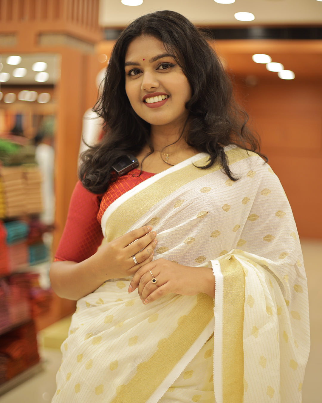 Kerala Tissue Net Set Saree - ESR114, 1298