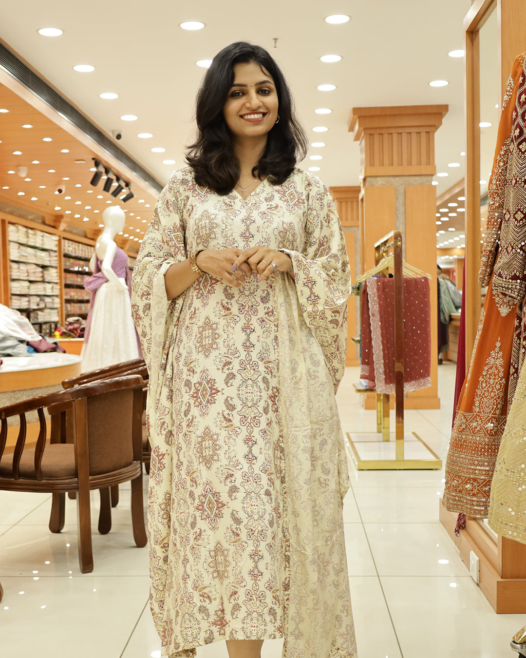 Women's Rayon Printed Caftan Kurti - G203