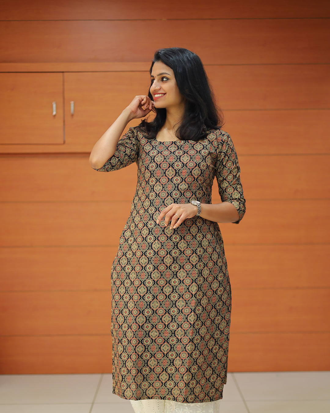 Women's Ajrakh Print Kurti - G222