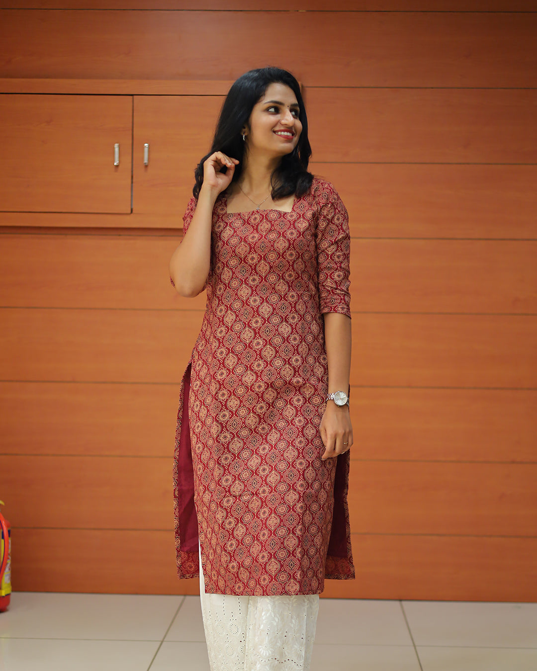Women's Ajrakh Print Kurti - G222