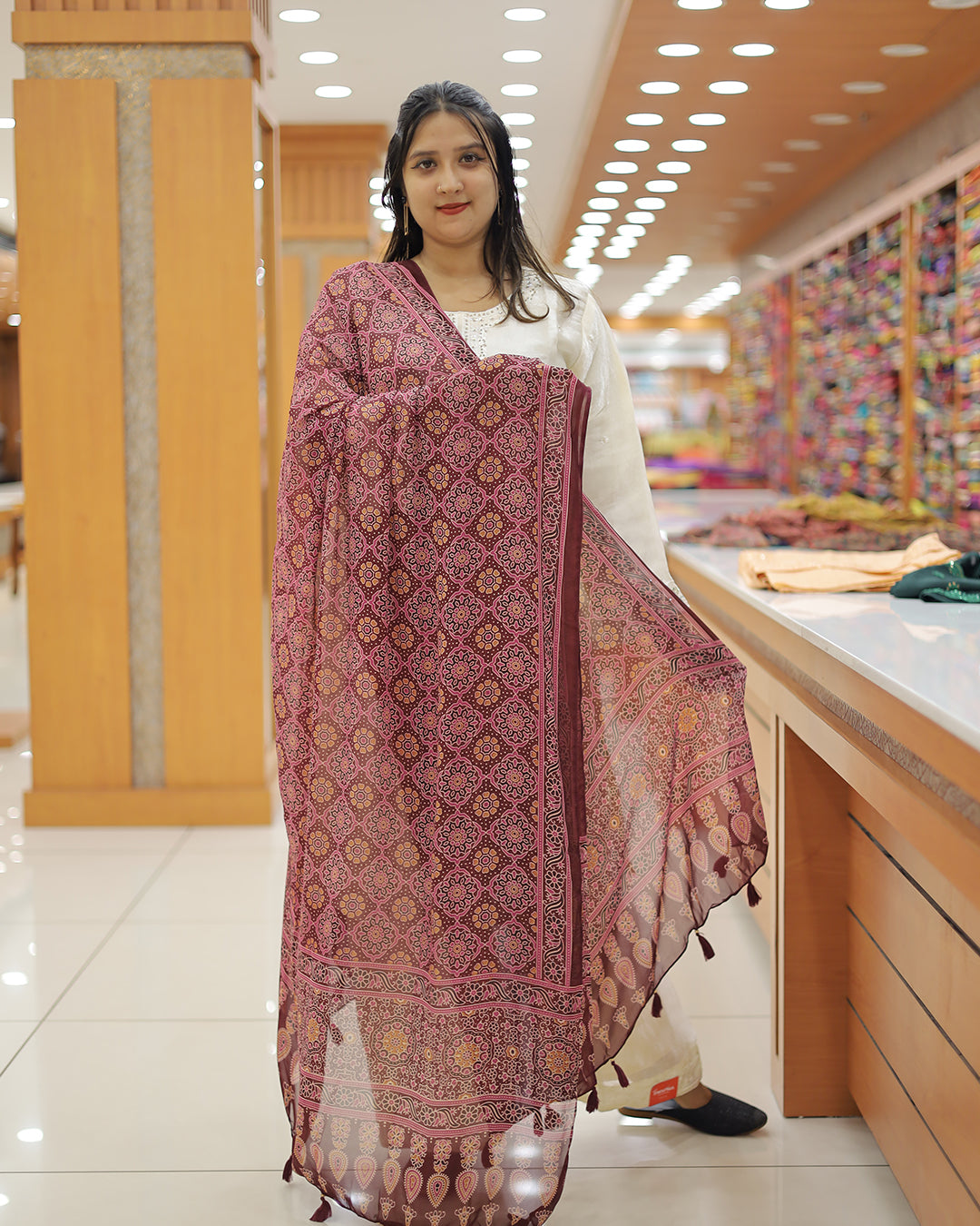 Women's Ajrak print Dupatta -G271