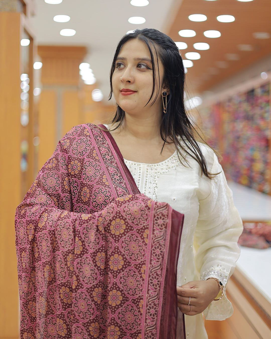 Women's Ajrak print Dupatta -G271