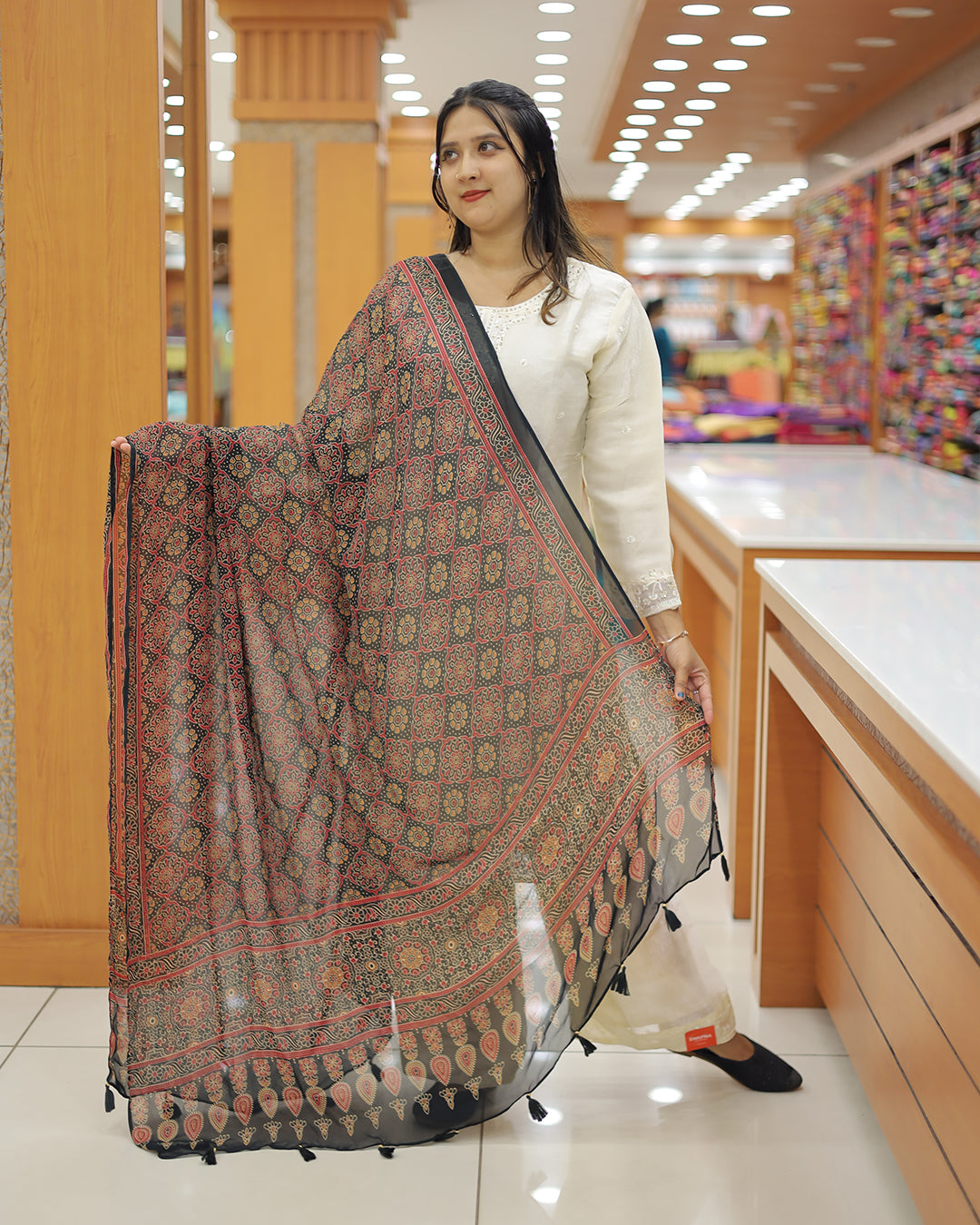 Women's Ajrak print Dupatta -G271