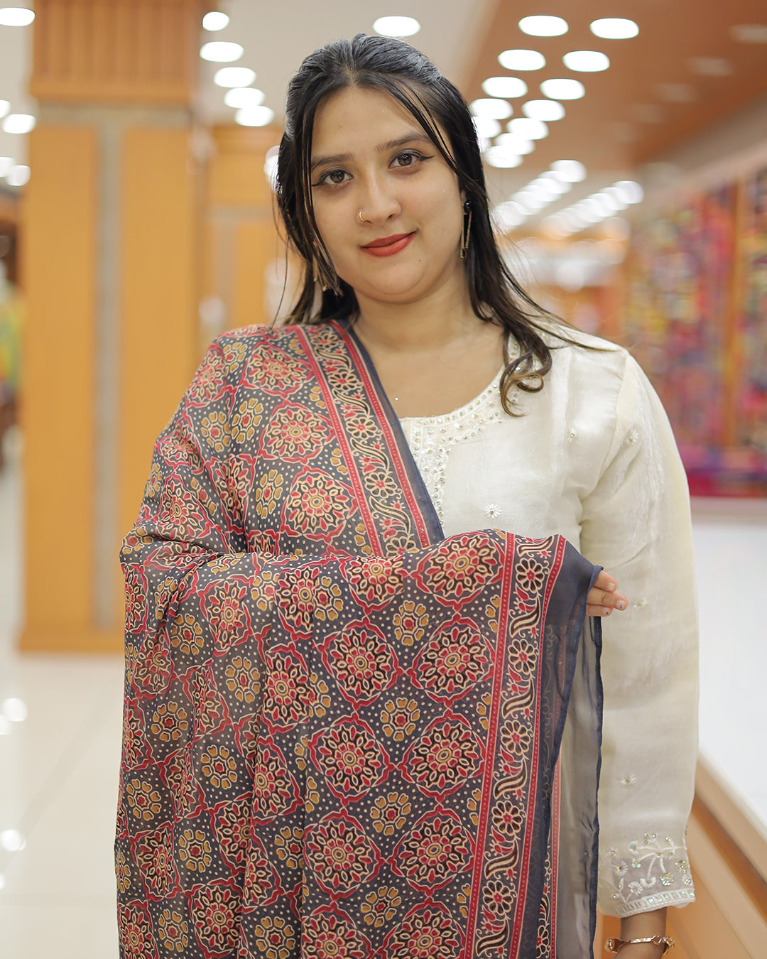 Women's Ajrak print Dupatta -G271