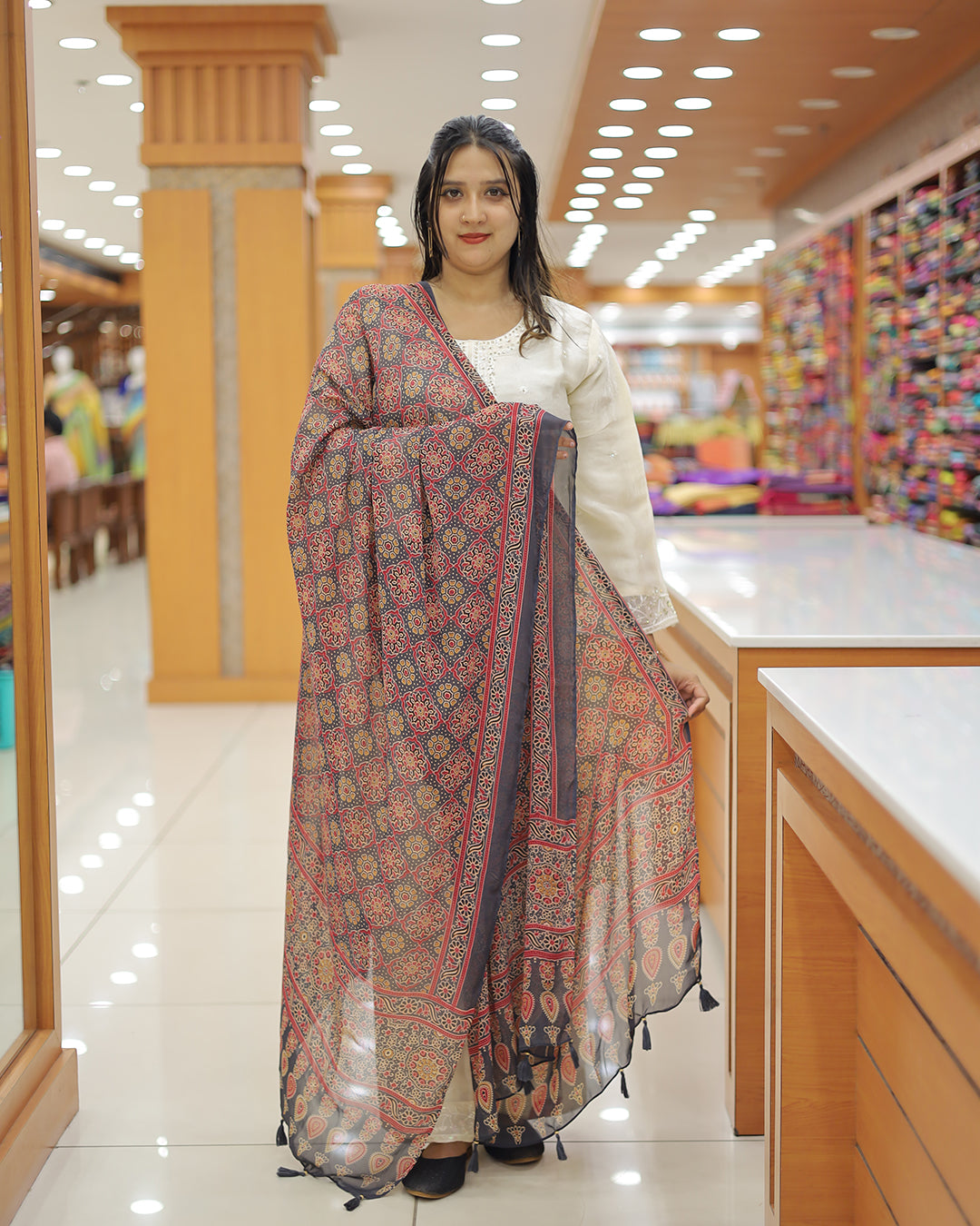 Women's Ajrak print Dupatta -G271