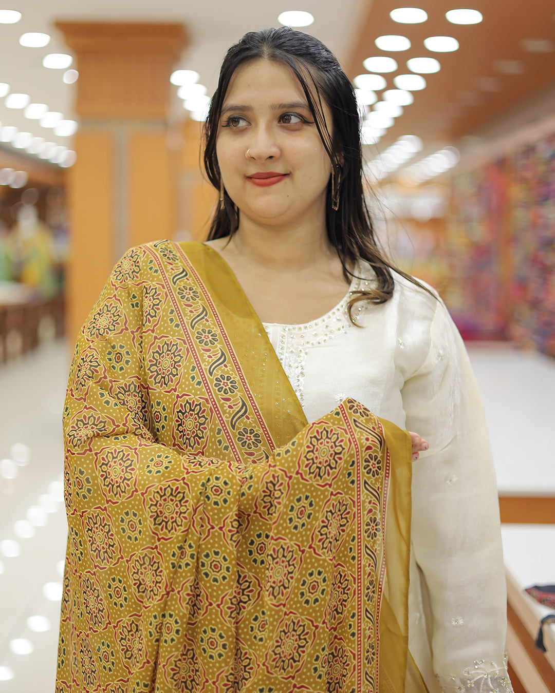 Women's Ajrak print Dupatta -G271