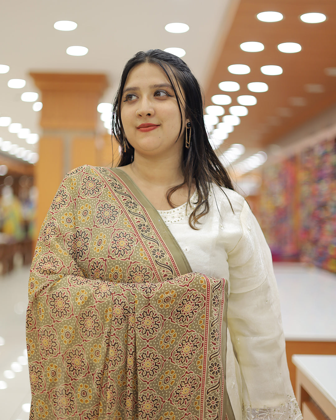 Women's Ajrak print Dupatta -G271