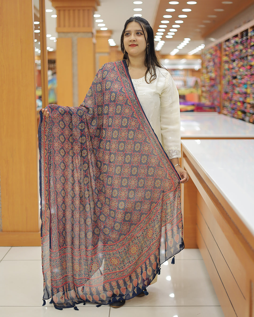 Women's Ajrak print Dupatta -G271