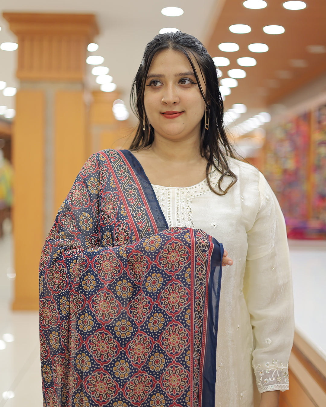 Women's Ajrak print Dupatta -G271