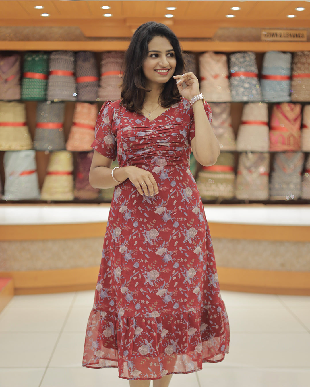 Women's Georgette PrintedFrock -G304