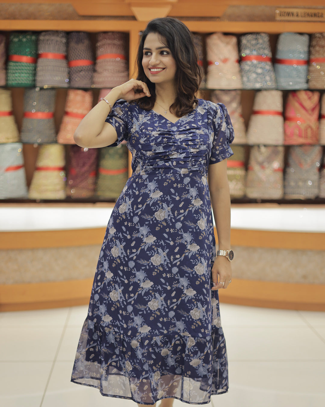 Women's Georgette PrintedFrock -G304