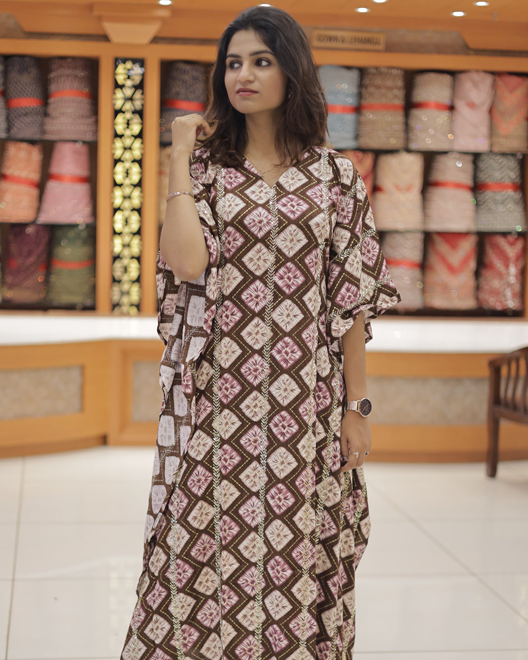 Women's Rayon Caftan with handwork -G305