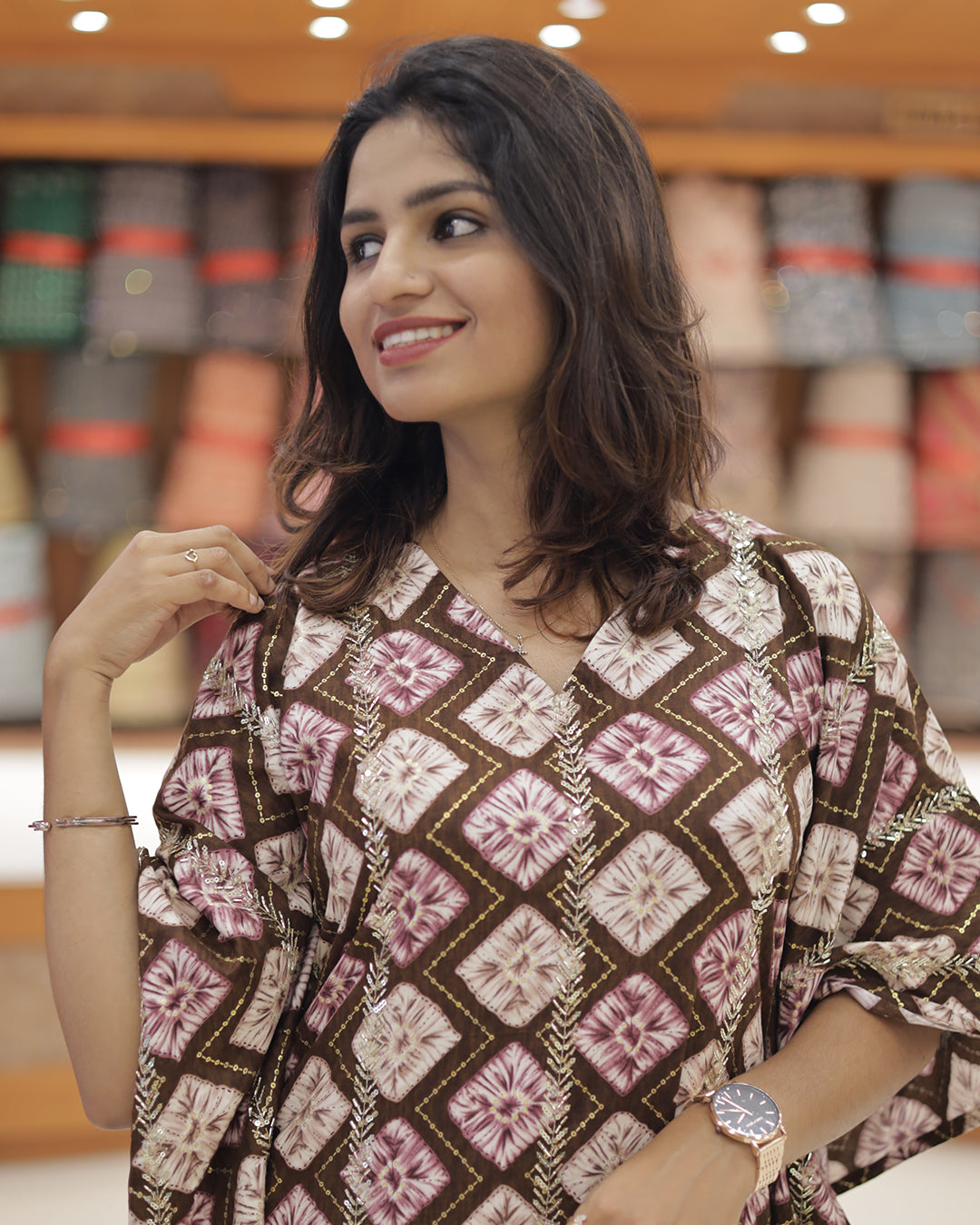 Women's Rayon Caftan with handwork -G305