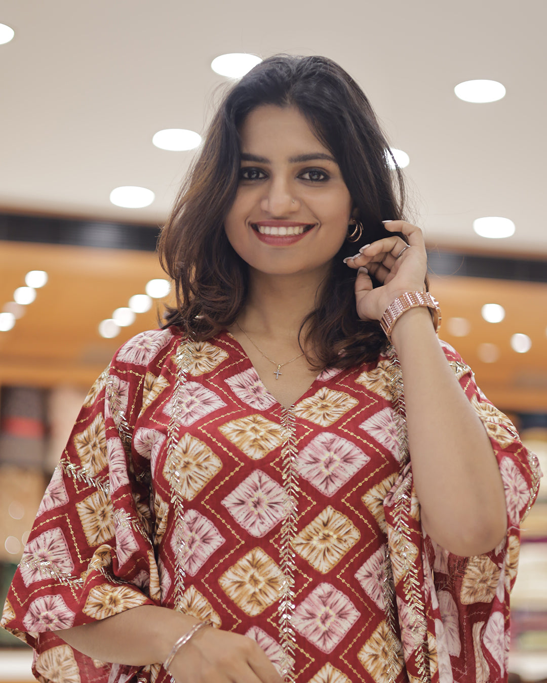 Women's Rayon Caftan with handwork -G305