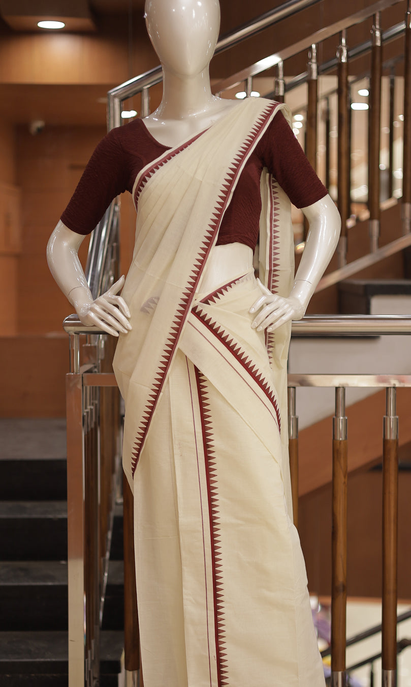 Womens Set um Mund Onam Special Puliyilakara - G359