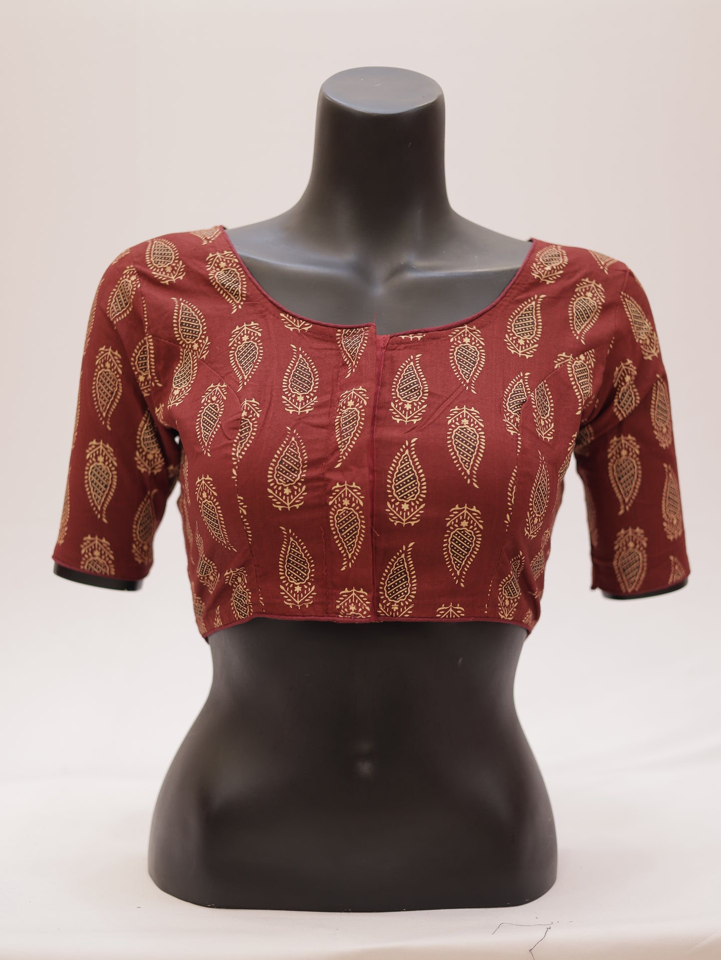 Ready to Wear Cotton Ajrak Printed Blouse -G307