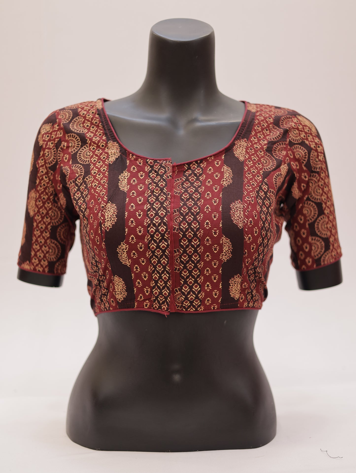 Ready to Wear Cotton Ajrak Printed Blouse -G307