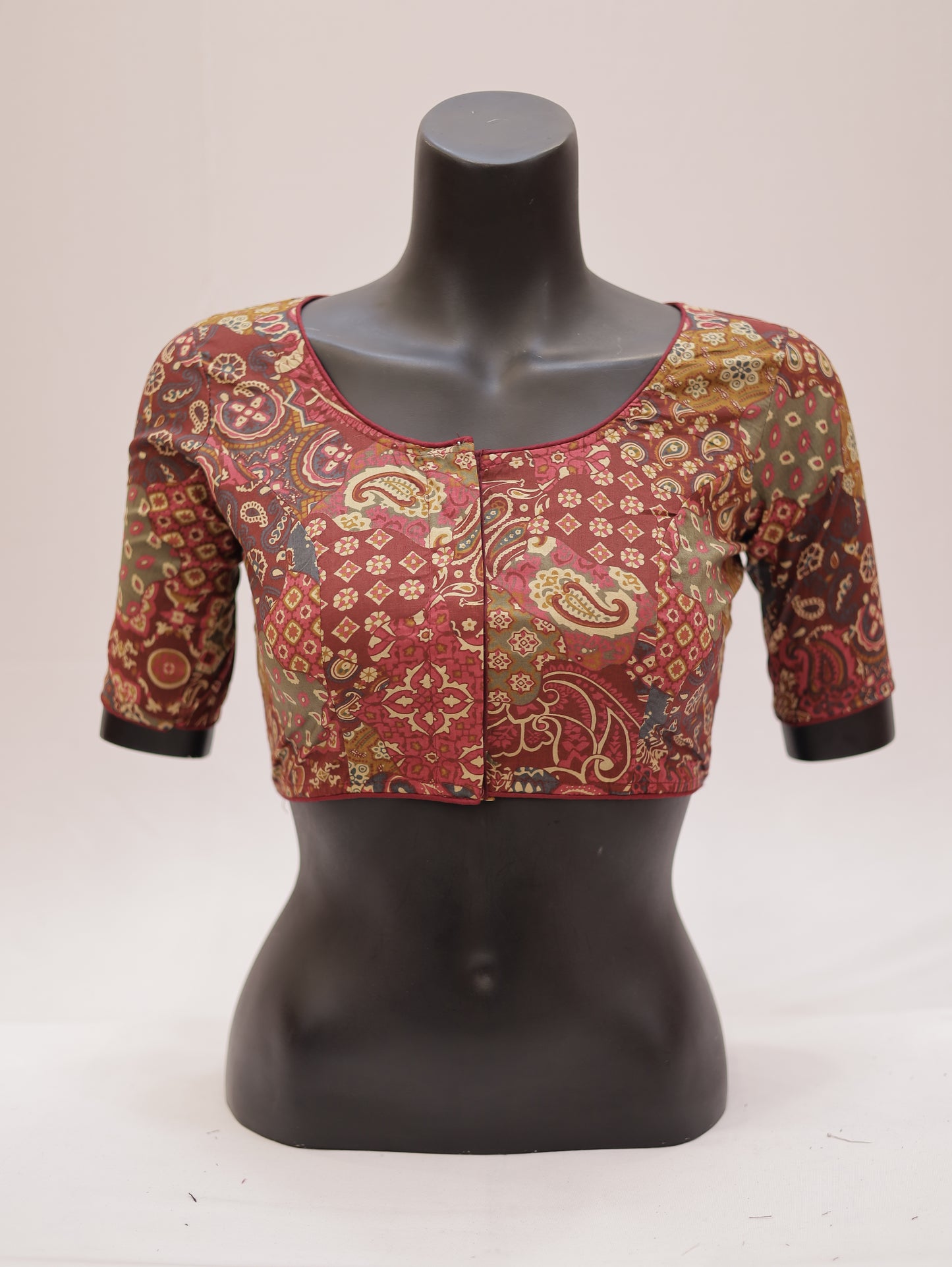 Ready to Wear Cotton Ajrak Printed Blouse -G307