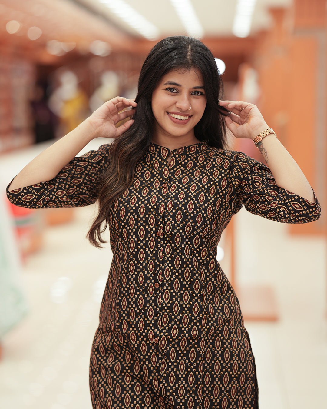 Women’s Ajrakh Printed Co-ord Set -R226